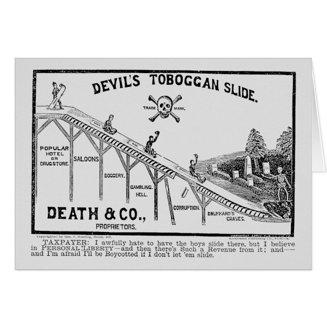 Temperance Movement, 1887 OBS Kort (Framsidan Horizontal)