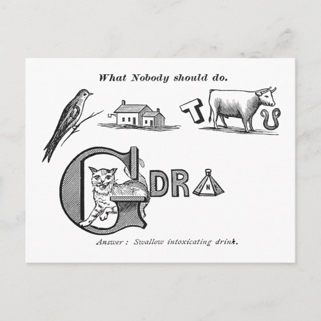 ’Temperance Rebus’ Vykort (Framsida)