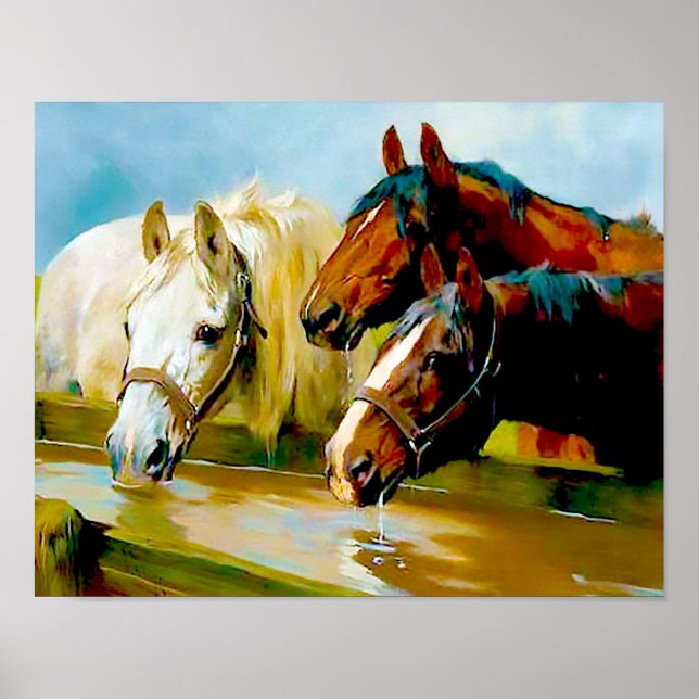 Temperance Society Horses av Arthur Wardle Poster (Framsidan)