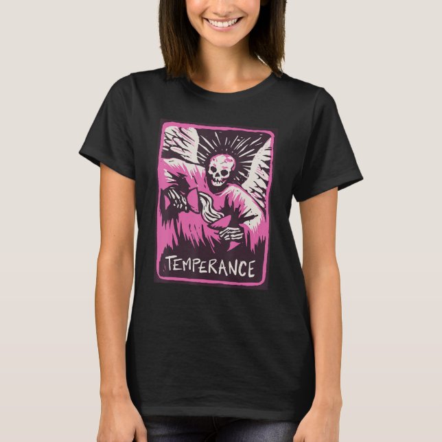 Temperance Tarot Card Mystical Cards Occult Magic T Shirt (Framsida)