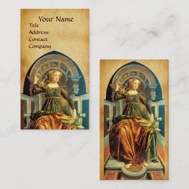 TEMPERANSPARCHMENT FÖR ANTIQUE RENAISSANCE TAROTS VISITKORT (Fram/baksida)