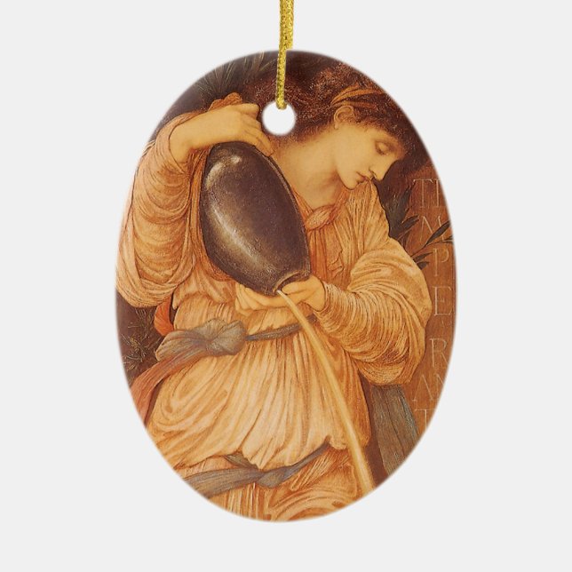 Temperantia av Sir Edward Coley Burne-Jones Julgransprydnad Keramik (Framsidan)