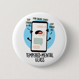 Tempered mental Glass Funny Cellphone Pun Knapp