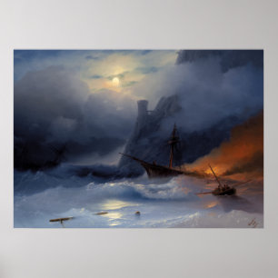 Tempest, 1855 av Ivan Aivazovsky Poster