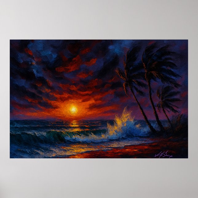 Tempest Ember Seascape Poster (Framsidan)