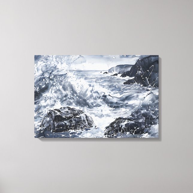 Tempest på Welsh Shore Canvastryck (Framsida)