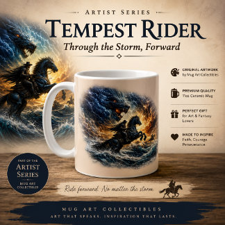 Tempest Rider Mugg – Episk Fantasy Ryttare Konst