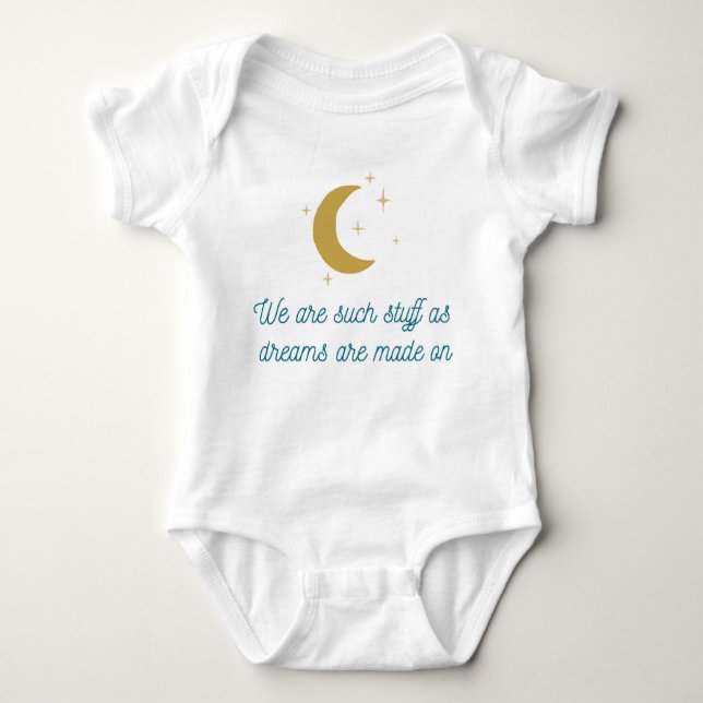 Tempest Shakespeare Quote Baby Bodydress T Shirt (Framsida)