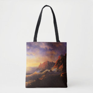Tempest ,Sunset, bra art av Ivan Aivazovsky Tygkasse