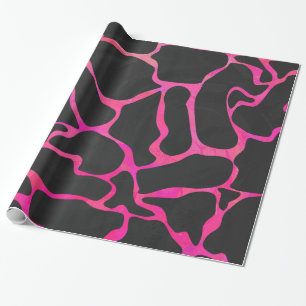 TempGiraffe-Shock rosa och svart utskrift Presentpapper