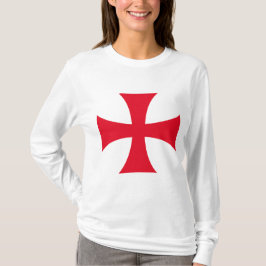 Templar Cross Crusader Kvinnors Långärmad Tee
