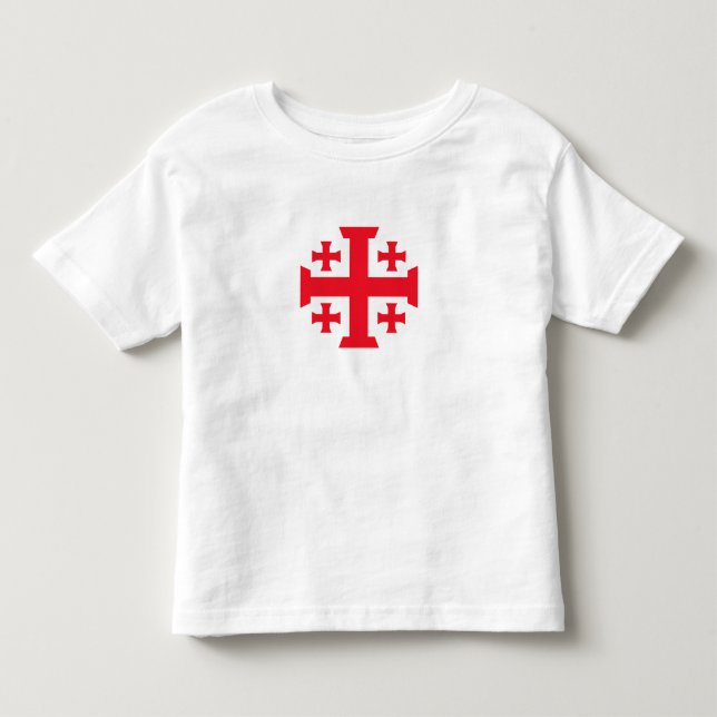 Templar Crusader Jerusalem Cross Barn Tröja (Framsida)
