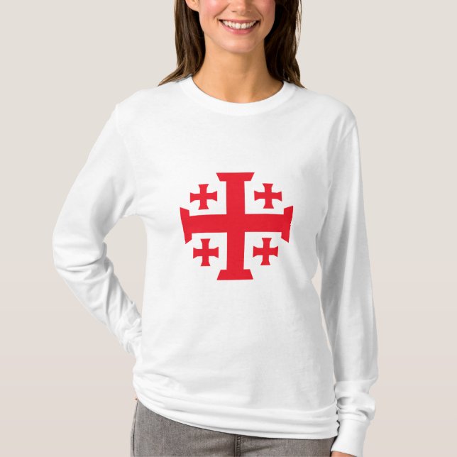 Templar Jerusalem Cross Dam Tröja Långärmad (Framsida)