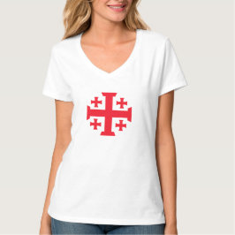 Templar Jerusalem Cross Women's V-Neck Tee