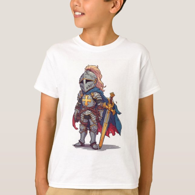 Templar Knight Crusader Kid's Tee Shirt (Framsida)