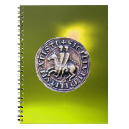 TEMPLARORDENS SIGILL gul Anteckningsbok Med Spiral