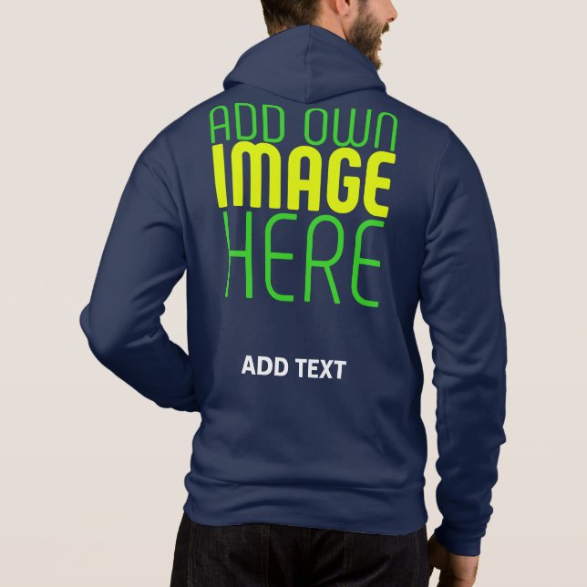 TEMPLAT FÖR MODERN EDITABLE CUTE NAVY BLUE BILD T SHIRT (Baksida)