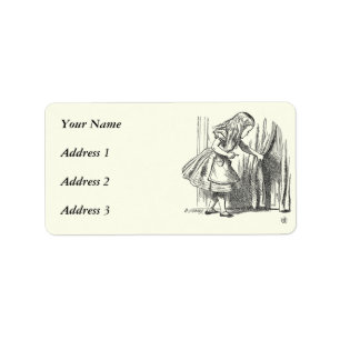 Template Alice Tittar för dörren Adressetikett