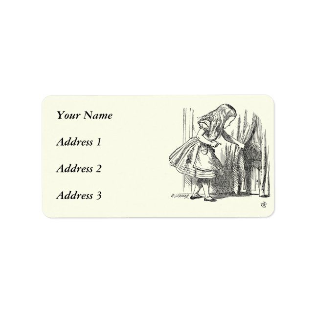Template Alice Tittar för dörren Adressetikett (Framsidan)