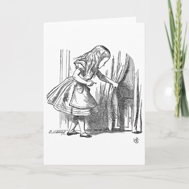 Template Alice Tittar för dörren Kort (Framsida)