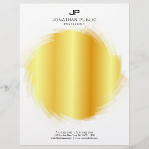 Template Faux Guld Elegant Monogram Glamor Brevhuvud