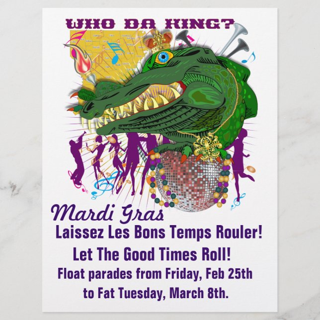 Template Flyer Mardi Gras (Framsidan)
