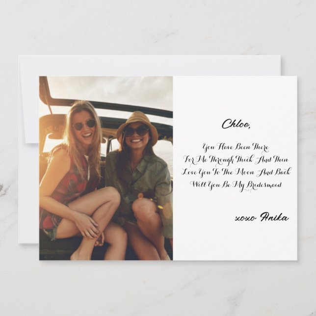 TEMPLATE FÖR BRUDJUNGFRU FÖRFRÅGNINGSKORT INBJUDNINGAR (Framsida)