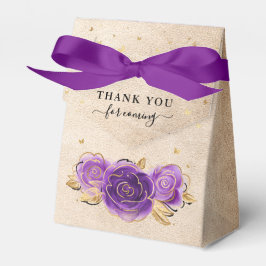 Template Gold Crown Purple Rose Thank You Party Presentaskar