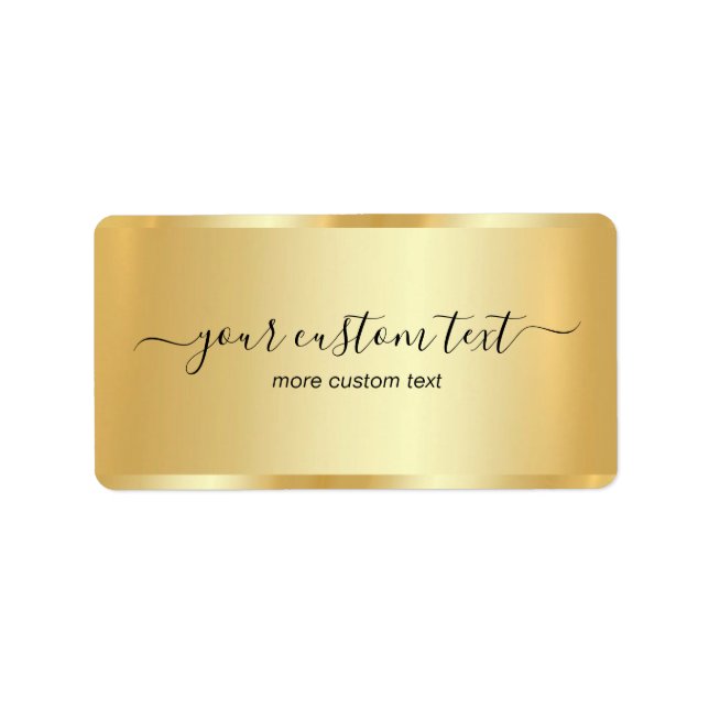 Template Gold Your Custom Text Hand Script Address Adressetikett (Framsidan)