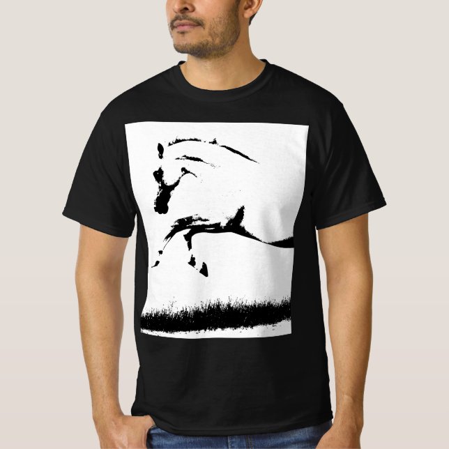 Template Manar Trendig Modern Pop Art Curvet Horse T Shirt (Framsida)