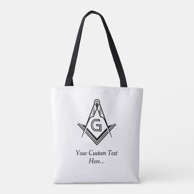 Template Masonic Tote bags | Unik gåva av Freemaso Tygkasse (Baksida)