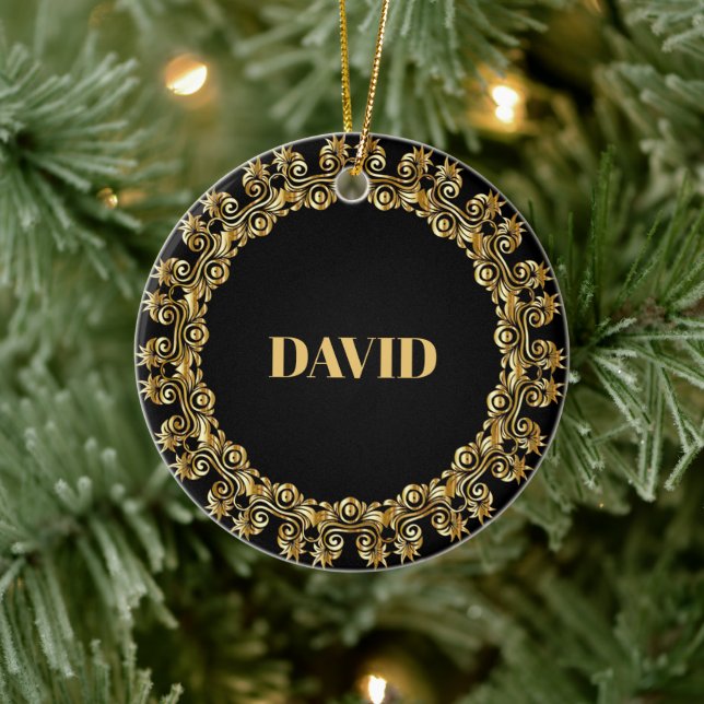 TEMPLATE, Name, Decorative gold frame Julgransprydnad Keramik (Träd)