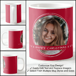 Template Photo Message Keepie jul Red C81 Kaffemugg