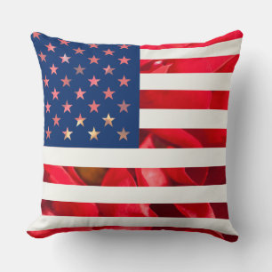 Template United States Röd ros Flagga Kudde