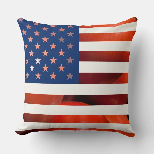 Template United States USA Tomato Flagga Kudde (Framsida)