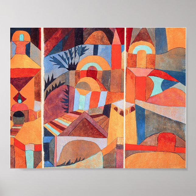 Temple Gardens (1920) av Paul Klee Poster (Framsidan)