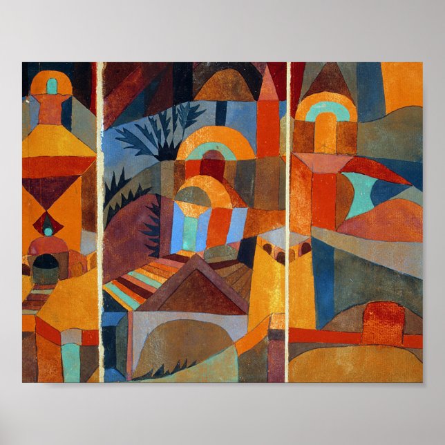 Temple Gardens : Paul Klee 1920 Poster (Framsidan)