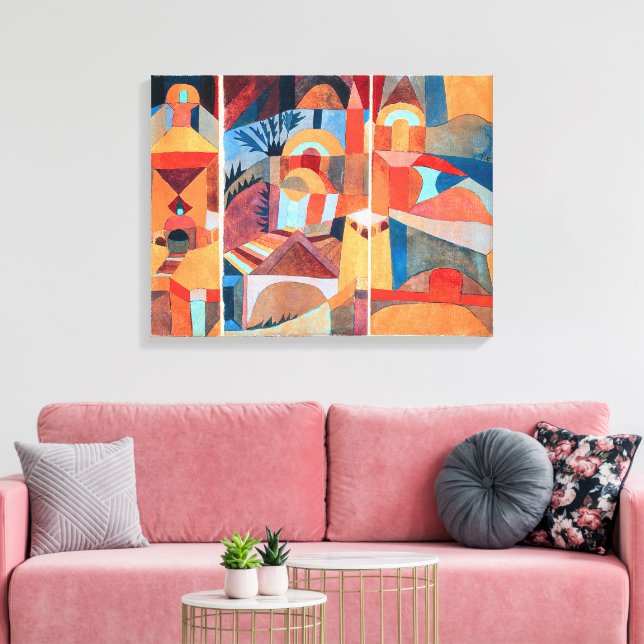 Temple Gardens | Paul Klee | Canvastryck (Insitu (Vardagsrum))
