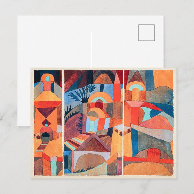 Temple Gardens | Paul Klee | Fotoutskrift Vykort (Fram/baksida)