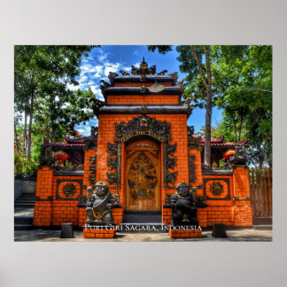 Temple Grind Buddhism Indonesia Travel Destination Poster