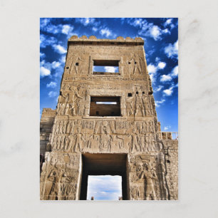 Temple grind och blå himmel i Egypten Vykort