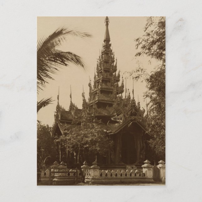 Temple i Mandalay, Burma, slutet av 1800-talet Vykort (Framsida)