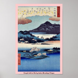 Temple-klocka i Mii av Ando, Hiroshige Ukiyoe Poster