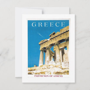 Temple-kort för Greklands parthenon-tema för vinta