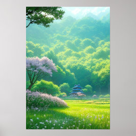 Temple mitt i Träd Poster