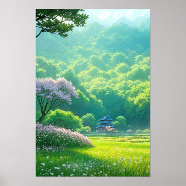 Temple mitt i Träd Poster (Framsidan)