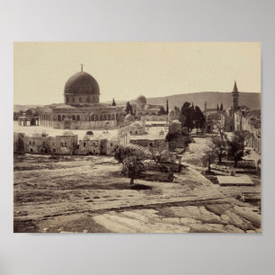 Temple Mount och Dome of the Sten i Jerusalem Poster