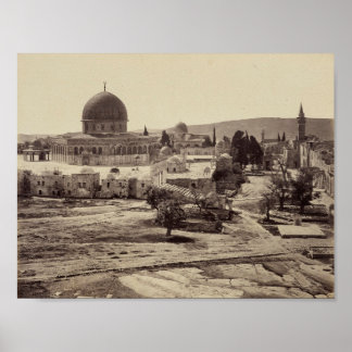 Temple Mount och Dome of the Sten i Jerusalem Poster