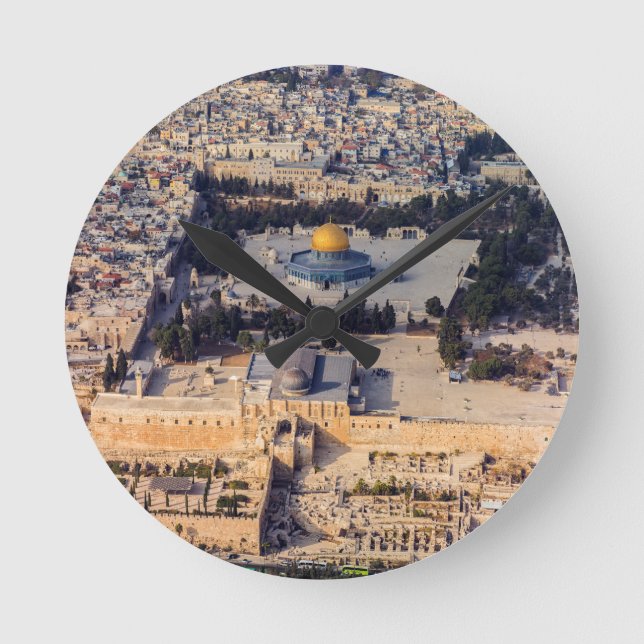 Temple Mount Old City Jerusalem Dome of the Sten Rund Klocka (Framsida)