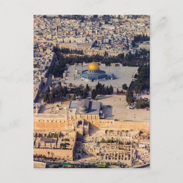 Temple Mount Old City Jerusalem Dome of the Sten Vykort (Framsida)